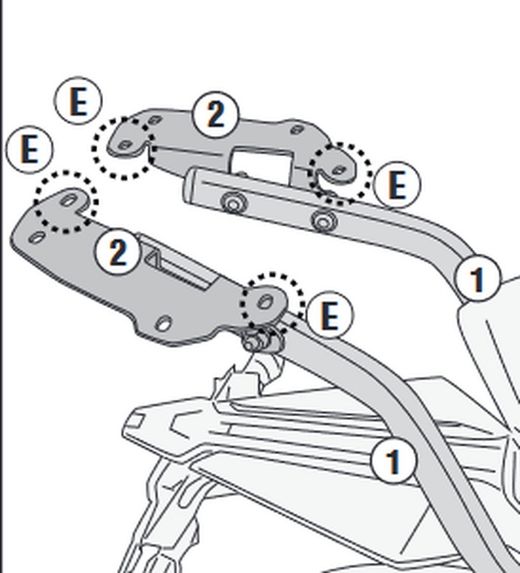 Adaptador baul  CFMOTO 650 NK 21 > 22  para maleta MONOKEY« o MONOLOCK«