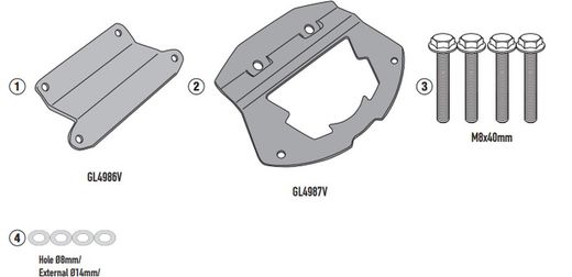 Adaptador baÃºl VALICO 500DS (20 > 22) para maleta MONOKEYÂ® o MONOLOCKÂ®