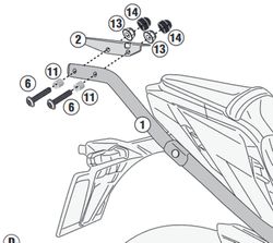 Adaptador trasero S.GSX S1000 21> para maleta MONOKEY« o MONOLOCK«