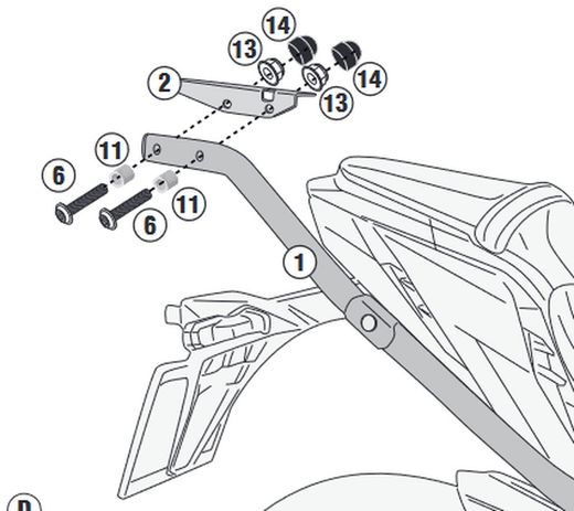 Adaptador trasero S.GSX S1000 21> para maleta MONOKEY« o MONOLOCK«