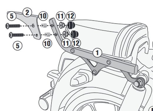 Adaptador posterior Super Cub C125 (22) para maleta MONOLOCK«