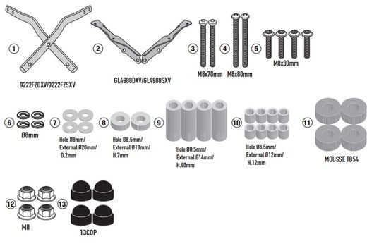 Adaptador baul CFMOTO 700 CL-X (21 > 22)  para maleta MONOLOCK«