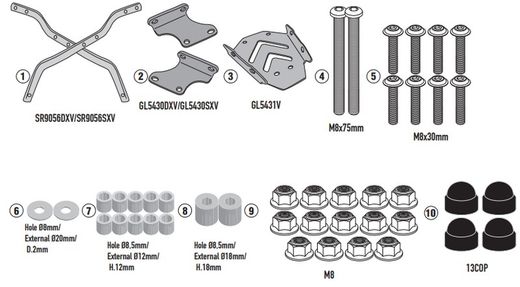 Adaptador baul HNTR 350 (22>) para maleta MONOLOCK«