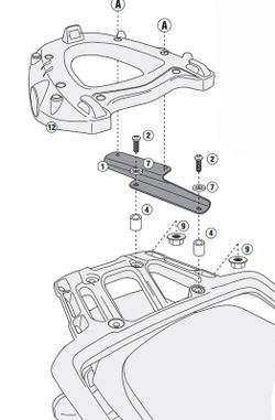 Adaptador baúl Triumph Tiger 1200 (18) /Tiger Explorer 1200 (12 > 17)