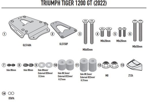 Portaequipajes MK Triumph Tiger 1200 GT (22 > 23)