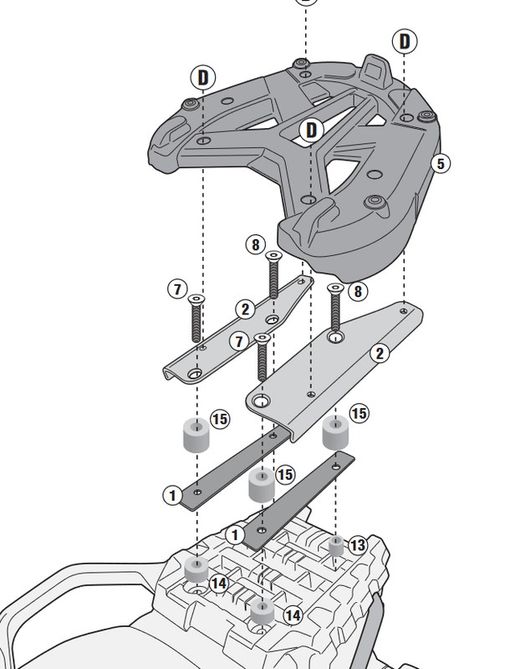 Soporte maleta suzuki dl 1000 v-strom 14>16 givi sr3105