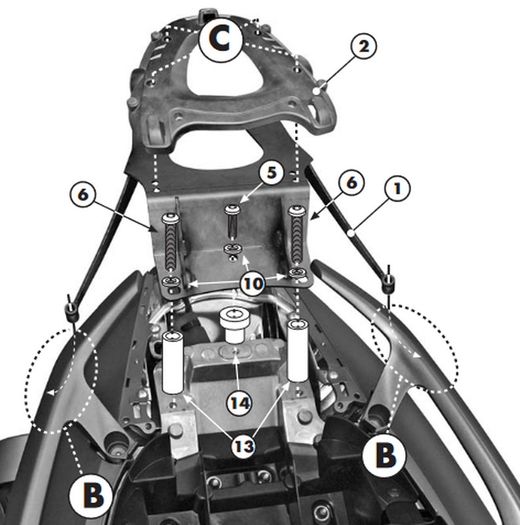 Portaequipajes monokey yamaha t-max 500 (08 > 16)
