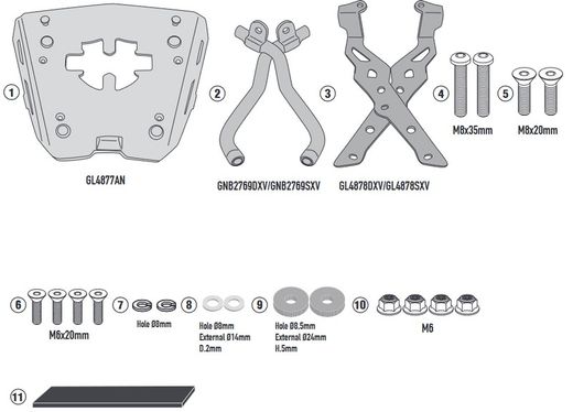 Soporte maleta harley davidson pan america 1250 2021> givi sra8400