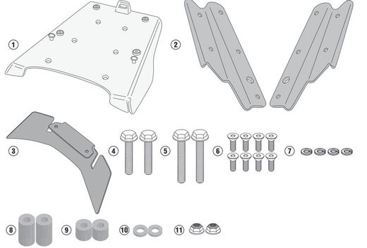 Adaptador maleta honda gl 1800 gold wing (18 > 21) givi sra1172