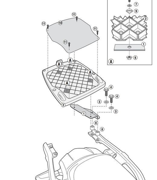 Soporte maleta kawasaki versys 1000 12>/19>
