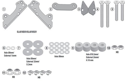 Adaptador parrilla givi honda nc750x (21) givi sr1192