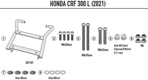 Adaptador parrilla Honda CRF 300 L (21 > 23)