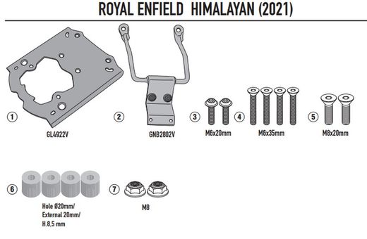 Adaptador portaequipajes Royal Enfield Himalayan (21 > 23)