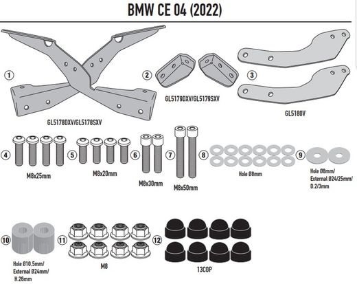 Adaptador baúl BMW CE 04 (22 > 23)