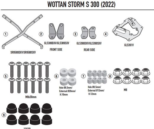 ADAPTADOR-TOP WOTTAN Storm S 300 (22 > 23)