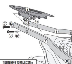 Adaptador parrilla VOGE SR4 350 (22 > 23)