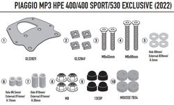 Adaptador parrilla Piaggio MP3 HPE 400-400 Sport - 530 Exclusive (22 > 23)