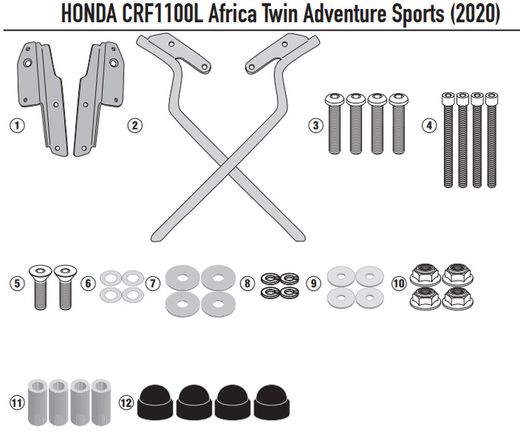 Adaptador-top CRF1100L Africa Twin (20>23) y Adventure Sports (20> 2, 24>)
