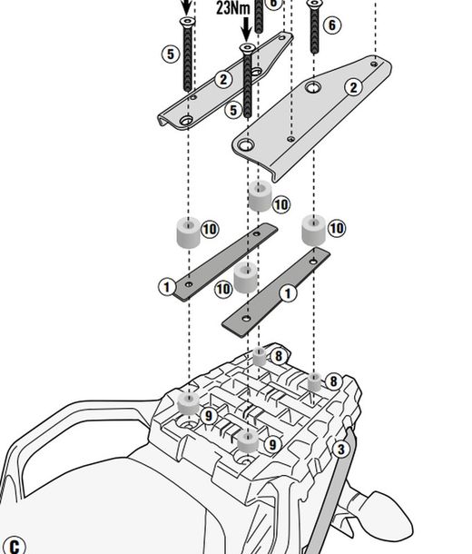 Adaptador-top Suzuki V-Strom 1050 (20> 23) / 1050 XT (20>23)