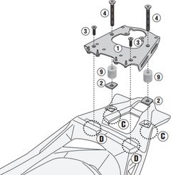 Adaptador parrilla X-MAX 125 (18>22),300 (17>22),400 (18>21)y Tracer 700 (20>24)