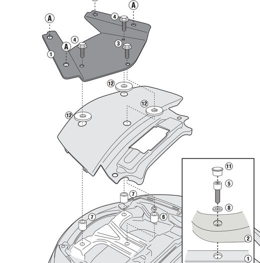 Soporte maleta monolock  suzuki burgman 650 / 650 executive (13 > 20) givi sr3104mm