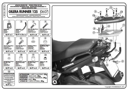 Soporte maleta runner 50-125-200 (06 > 15)