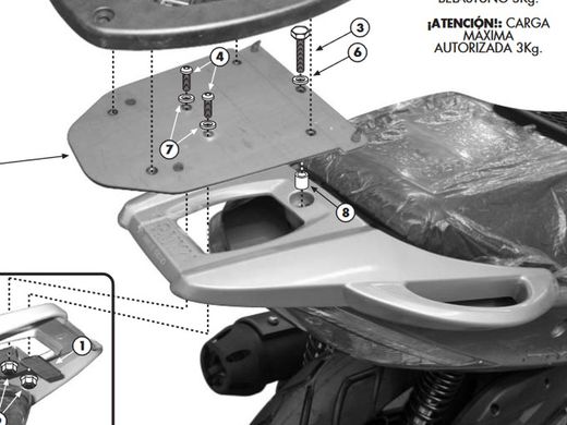 Soporte b??ul kymco agility 50-125-150-200 r16 (08 > 13)