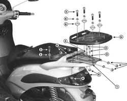 Soporte baul Givi Piaggio Beverly 125-200 (01 > 04) /250-400 (04)