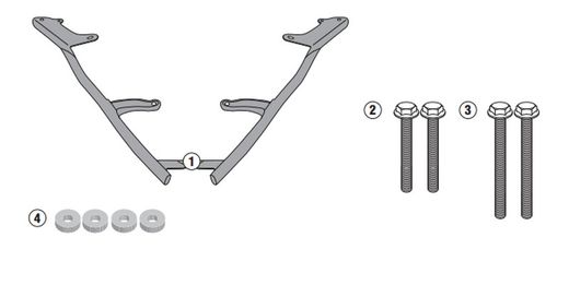 Adaptador baul yamaha Majesty S 125 (14 > 17)