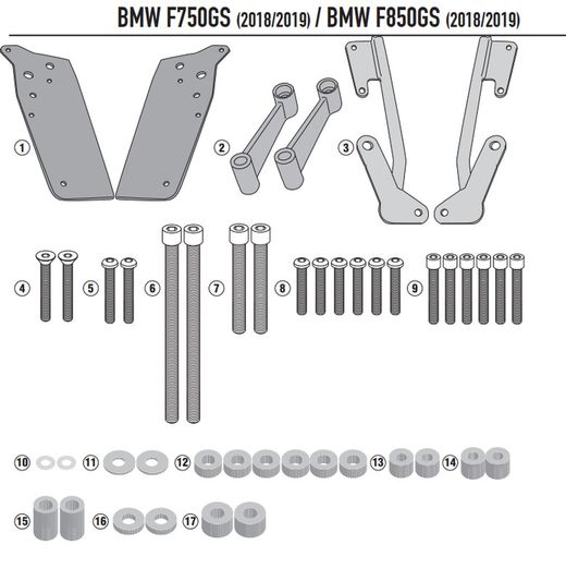 Adaptador-top BMW F 750 GS (18 > 23) y F 850 GS (18 > 23)