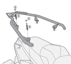 Adaptador maleta kymco ak 550 17> givi