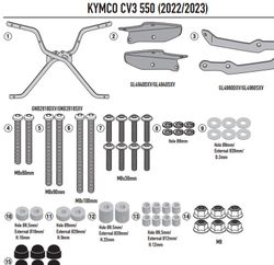 Adaptador parrilla KYMCO CV3 550 (22 > 23)