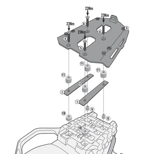 Portaequipajes DL 1000 V-Strom (17>19) y DL 650 17>23
