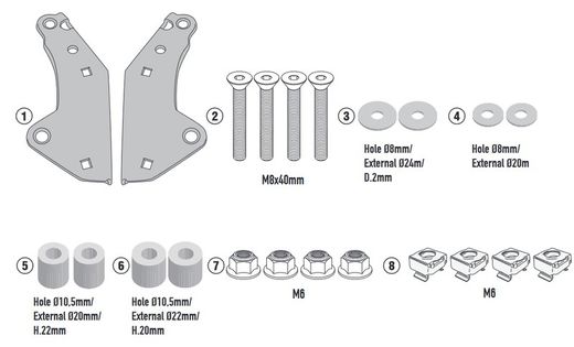 Adaptador parrilla honda forza 750 21> y x-adv 750 21>