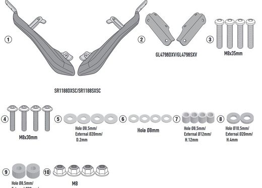 Adaptador parrilla con asas h.xadv 750 / forza 750 21>