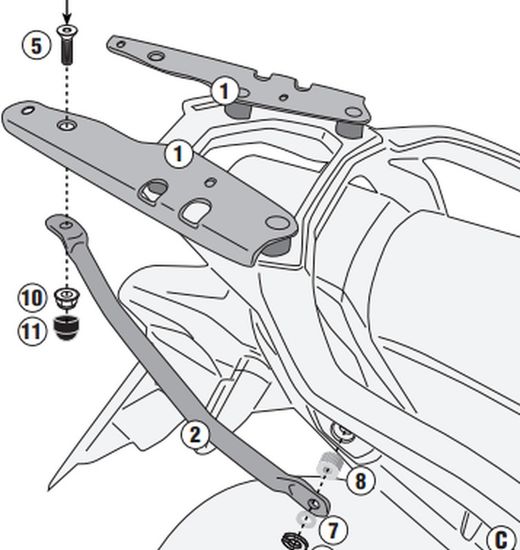 Portaequipaje HONDA XL TRANSALP 750 23>  MONOKEY® o MONOLOCK®