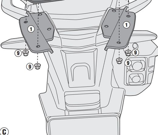 Aaptador baul givi sr1144 crf1000l africa twin 16>117