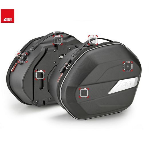 Alforjas laterales MONOKEY« semirr├Łgidas, 25 l. Givi wl900 weightless (juego)
