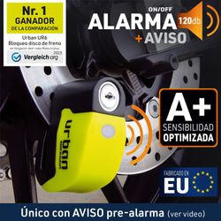 Antirrobo de disco Urban UR6 con alarma 120dba
