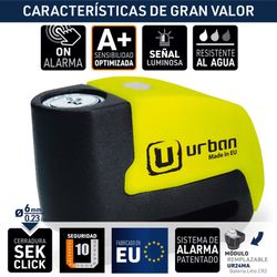 Antirrobo de disco Urban UR6 con alarma 120dba