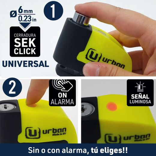 Antirrobo de disco Urban UR6 con alarma 120dba