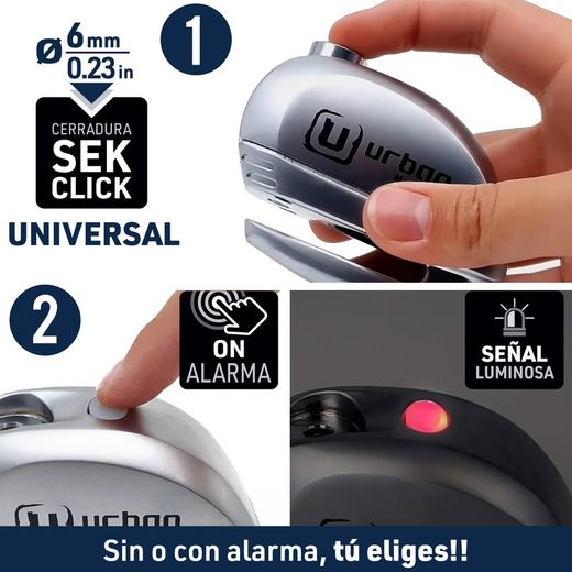 Antirrobo de disco Urban UR22 con alarma 120dba