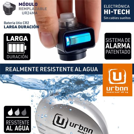 Antirrobo de disco Urban UR22 con alarma 120dba
