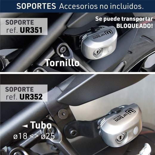 Antirrobo de disco Urban UR22 con alarma 120dba