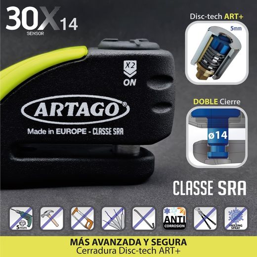 Antirrobo Disco con Alarma MOTO Ø 14 mm 120 dB Alta Gama