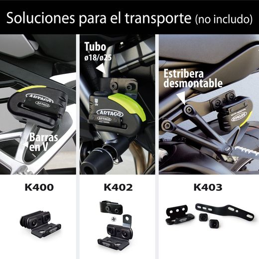 Antirrobo Disco con Alarma MOTO Ø 14 mm 120 dB Alta Gama