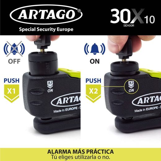 Antirrobo Disco con Alarma MAXISCOOTER Ø 10 mm 120 dB Alta Gama