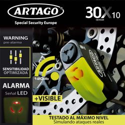 Antirrobo Disco con Alarma MAXISCOOTER Ø 10 mm 120 dB Alta Gama