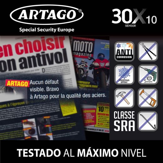 Antirrobo Disco con Alarma MAXISCOOTER Ø 10 mm 120 dB Alta Gama