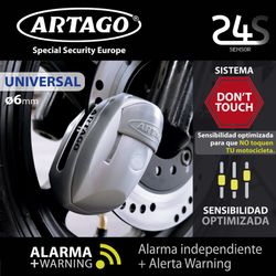 Antirrobo Moto Disco con Warning y Alarma 120 dB ON/Off  Artago 24S.6M